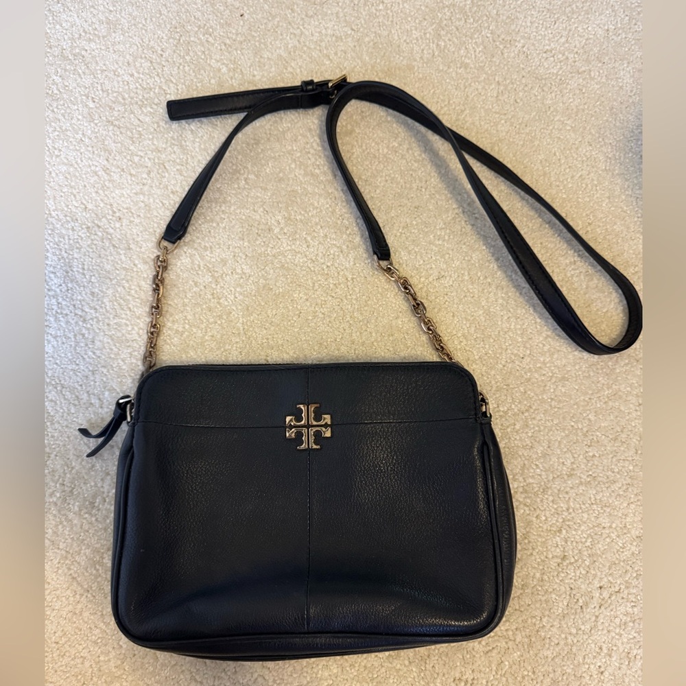 Tory Burch Black Leather Cross Body Bag